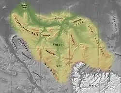 De Ambergau en de heuvelruggen daaromheen