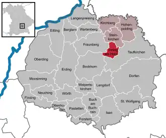 Kaart van Inning am Holz