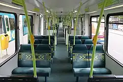 Interieur toen het materieel Connexxion-groen was (na 2000)