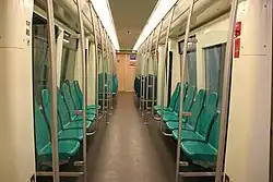 Voormalig interieur van rijtuigen 5343-5363.