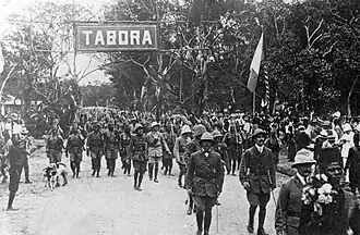 Belgo-Congolese troepen van de Force Publique na de Slag bij Tabora, 19 september 1916.