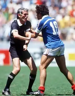 Ioan Igna (links) met Michel Platini op het WK 1986.