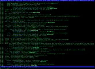 Screenshot van Irssi op een shell account