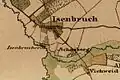 Isenbruch op de kadasterkaart van 1846