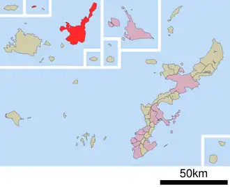 Situering van Ishigaki in de prefectuur  Okinawa