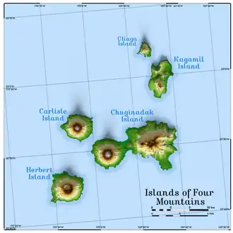 Kaart van Chuginadak Island