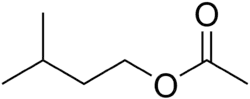 Structuurformule van 3-methyl-1-butylacetaat