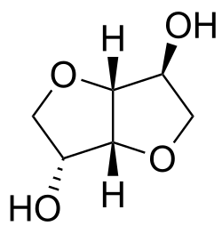 Structuurformule van isosorbide