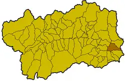 Locatie van Issime in Aostadal (AO)