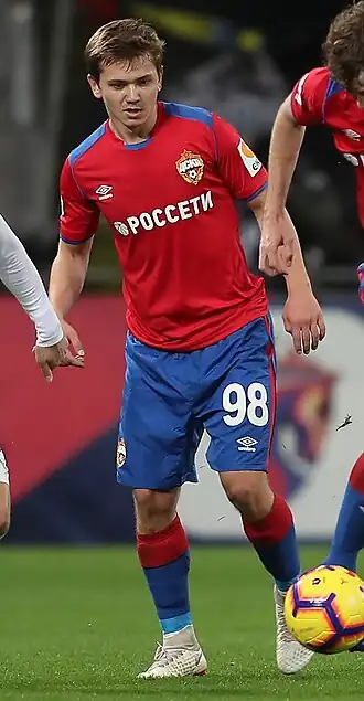 Ivan Obljakov in 2018 als speler van CSKA Moskou