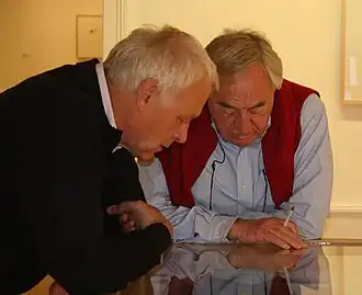 Jürgen Partenheimer (links) en Cees Nooteboom, Bad Homburg in 2005