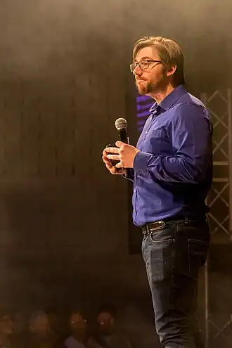 Jan-Bart De Muelenaere tijdens een optreden in 2017