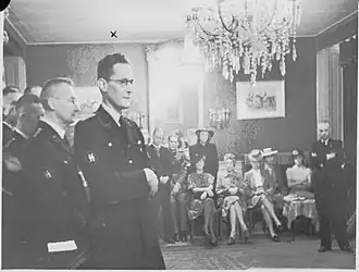 Nachenius (bij kruisje) tijdens de Tweede Wereldoorlog