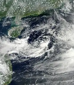 Foto of weerkaart van orkaan