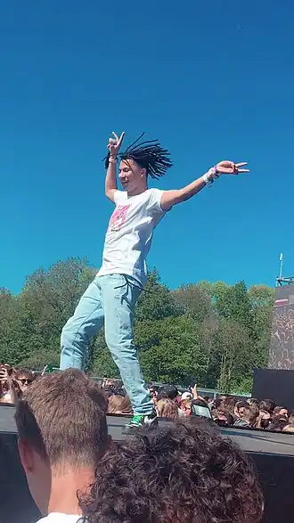 Jacin Trill bij bevrijdingsfestival in Groningen, op 5 mei 2018
