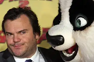 Jack Black op de première in Sydney.