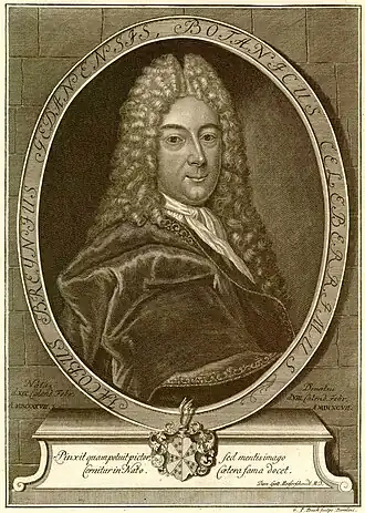 Afbeelding van Jacob Breyne in zijn publicatie Prodromi fasciculi rariorum plantarum primus et secundus (1739)