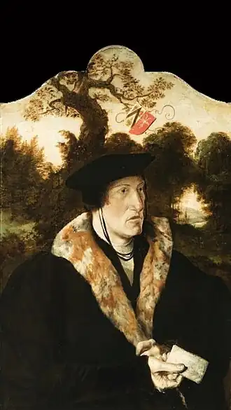 Portret van Jan Claesz Diert geschilderd door Maarten van Heemskerck omstreeks 1540/1545