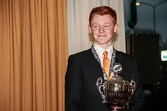 Groenendijk tijdens het WK Dammen 2015