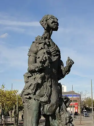 Jan de Lichte (als het personage van Boon) zoals verbeeld door Roel D'Haese (standbeeld aan het Antwerpse Justitiepaleis)