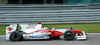 Jarno Trulli in actie voor Toyota, Grand Prix van Duitsland 2009