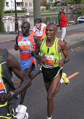 Tijdens de Amsterdam Marathon 2007