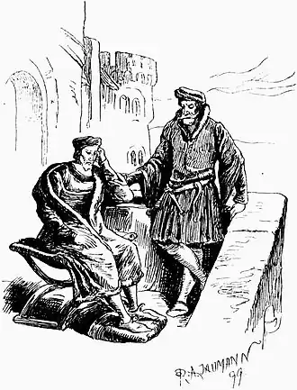 Hertog Willem met zijn neef Albrecht (tekening van R.A. Jaumann, 1899).