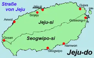 Kaart van Jeju