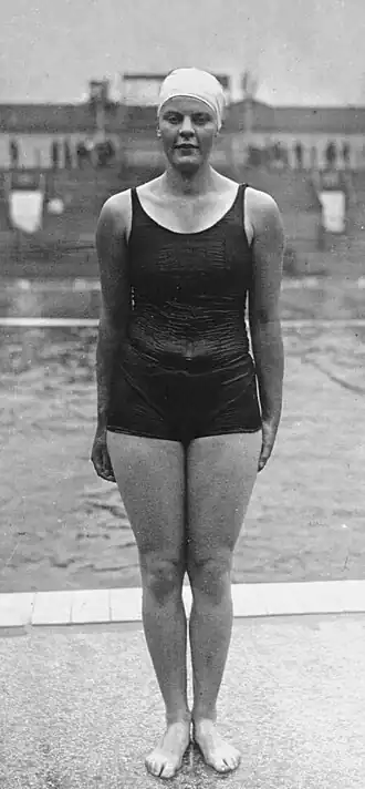 Jenny Kastein bij de Europese kampioenschappen zwemmen 1931