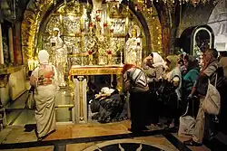 Aanraken van Golgotha, Heilig Grafkerk, Jeruzalem