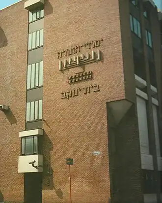 Voorgevel Jesode Hatora-Beth Jacob in Antwerpen