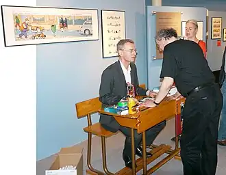 Jesse van Muylwijck tijdens signeersessie in het Nederlands Stripmuseum te Groningen