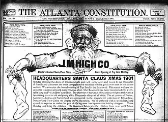 Reclame voor het warenhuis Chamberlain dept. store and High dept. store, 1 december 1901