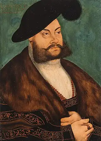 Portret van keurvorst Joachim II Hector van Brandenburg door Lucas Cranach de Oudere