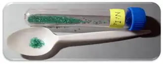 Gehydrateerde nikkel(II)jodide-kristallen