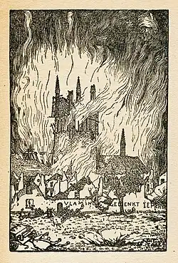 "Vlamingen gedenkt Ieper", tekening door Joe English