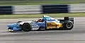 Herbert in de Benetton tijdens de Grand Prix Formule 1 van Groot-Brittannië 1995