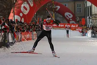 Een langlaufwedstrijd (vrije stijl) in Praag in 2007