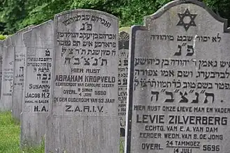 Grafstenen met Hebreeuwse teksten