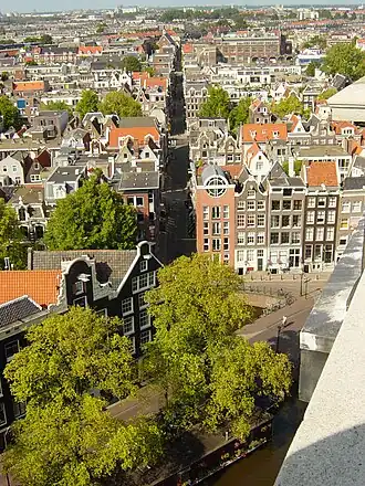 De Jordaan gezien vanaf de Westertoren