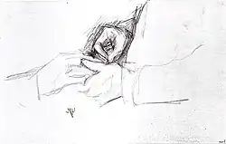 Detailstudie van de handen, ca. 1902.