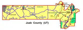 Kaart van Juab County