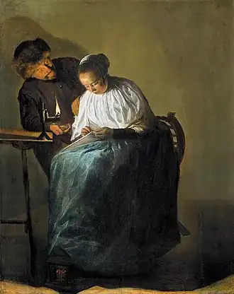 Man die een vrouw geld aanbiedt (1631) Judith Leyster