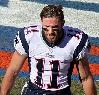 Edelman met de Patriots in 2014.