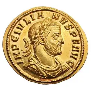 Portret van Iulianus I op een aureus