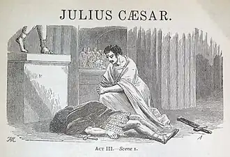 Lithografie uit Julius Caesar, akte 3, scene 1