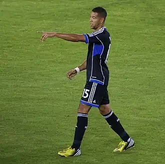 Justin Morrow in actie voor San Jose Earthquakes