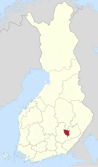 Kaart met de locatie van Juva