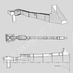Schematische weergave van het graf van Ramses XI (Graf DK 4)