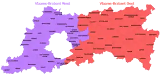 De provincie Vlaams-Brabant is verdeeld in twee hulpverleningszones: Oost en West.